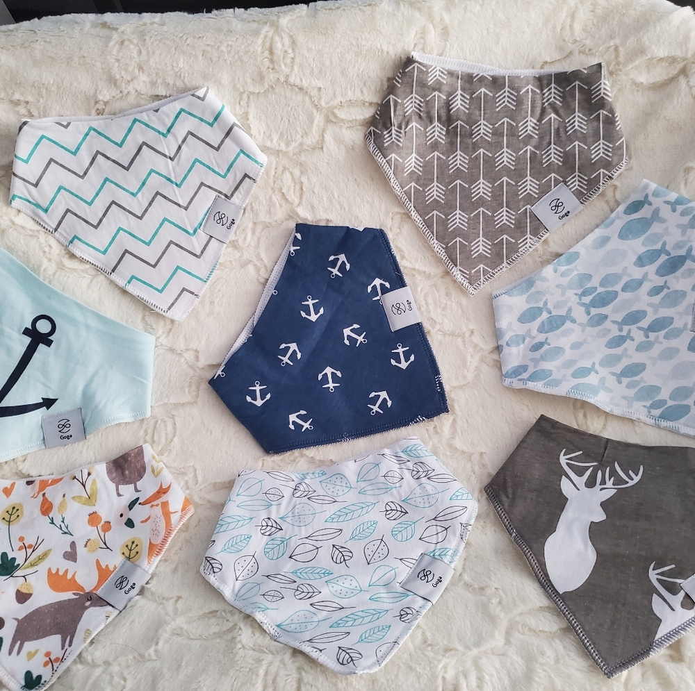 8 Baby Bandana Bibs